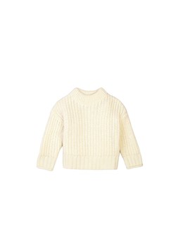 Sweter dziewczęcy dzianinowy kremowy ze sklepu 5.10.15 w kategorii Swetry dziewczęce - zdjęcie 169692735