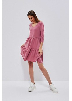 Różowa sukienka damska z falbanami ze sklepu 5.10.15 w kategorii Sukienki - zdjęcie 169692828