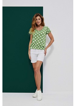 Bawełniany t-shirt damski w białe kropki ze sklepu 5.10.15 w kategorii Bluzki damskie - zdjęcie 169693187