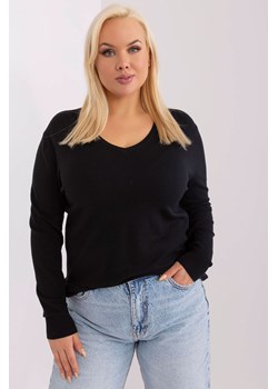 Dopasowany sweter plus size z wiskozy czarny ze sklepu 5.10.15 w kategorii Swetry damskie - zdjęcie 169693256