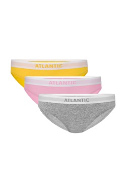 Figi damskie bikini Atlantic różowe, szare, żółte 3-pack ze sklepu 5.10.15 w kategorii Majtki damskie - zdjęcie 169693415