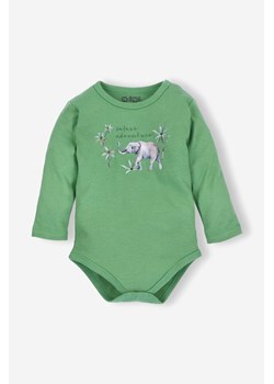 Body niemowlęce z bawełny organicznej - Safari - zielone ze sklepu 5.10.15 w kategorii Body niemowlęce - zdjęcie 169693915