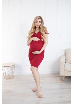 Bawełniana koszula dla kobiet w ciąży i karmiących - czerwona ze sklepu 5.10.15 w kategorii Bielizna ciążowa - zdjęcie 169693977