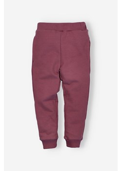 Spodnie dresowe dziewczęce ze ściągaczem - I Love Colors - bordowe ze sklepu 5.10.15 w kategorii Spodnie dziewczęce - zdjęcie 169694179