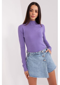 Fioletowy damski sweter z golfem i ściągaczami ze sklepu 5.10.15 w kategorii Swetry damskie - zdjęcie 169694277