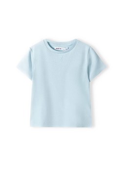 Błękitny t-shirt bawełniany basic dla niemowlaka ze sklepu 5.10.15 w kategorii Koszulki niemowlęce - zdjęcie 169694486