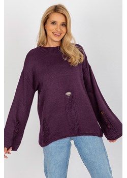 Ciemnofioletowy damski sweter
oversize z dziurami ze sklepu 5.10.15 w kategorii Swetry damskie - zdjęcie 169694535