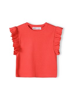 Niemowlęca bluzka z krótkim rękawem i falbanką- czerwona ze sklepu 5.10.15 w kategorii Koszulki niemowlęce - zdjęcie 169694559