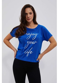Koszulka damska z nadrukiem niebieska ze sklepu 5.10.15 w kategorii Bluzki damskie - zdjęcie 169694666