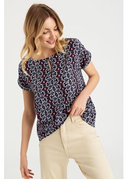 T-shirt damski z wiskozy we wzorki ze sklepu 5.10.15 w kategorii Bluzki damskie - zdjęcie 169694668