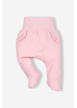 Półśpiochy niemowlęce z bawełny organicznej dla dziewczynki różowe ze sklepu 5.10.15 w kategorii Spodnie i półśpiochy - zdjęcie 169695016