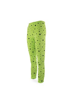 Dziewczęce legginsy zielone z nadrukiem w czarne kropki ze sklepu 5.10.15 w kategorii Spodnie dziewczęce - zdjęcie 169695047
