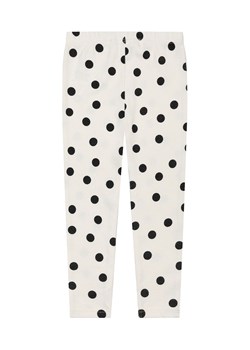 Kremowe legginsy dla dziewczynki w kropki ze sklepu 5.10.15 w kategorii Spodnie dziewczęce - zdjęcie 169695068