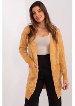 Camelowy damski kardigan we wzory ze sklepu 5.10.15 w kategorii Swetry damskie - zdjęcie 169695355