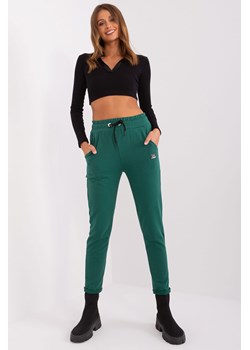 Spodnie dresowe z wysokim stanem ciemny zielony ze sklepu 5.10.15 w kategorii Spodnie damskie - zdjęcie 169695369