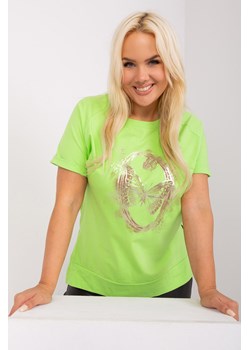Bluzka plus size z krótkim rękawem jasny zielony ze sklepu 5.10.15 w kategorii Bluzki damskie - zdjęcie 169695498