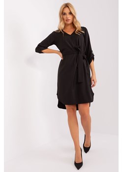 Czarna gładka sukienka na co dzień z dekoltem V ze sklepu 5.10.15 w kategorii Sukienki - zdjęcie 169695605
