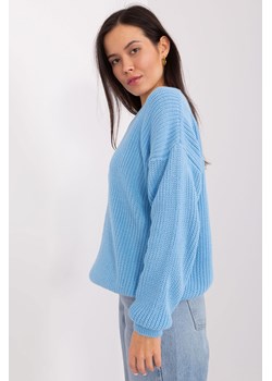 Damski sweter oversize z wełną jasny niebieski ze sklepu 5.10.15 w kategorii Swetry damskie - zdjęcie 169695678