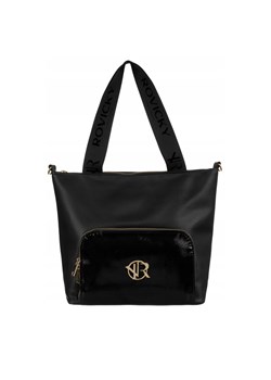 Duża shopperka damska ze skóry ekologicznej - Rovicky - czarna ze sklepu 5.10.15 w kategorii Torby Shopper bag - zdjęcie 169695818