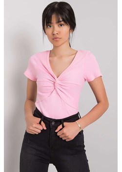 Jasnoróżowa bluzka z krótkim rękawem ze sklepu 5.10.15 w kategorii Bluzki damskie - zdjęcie 169696308