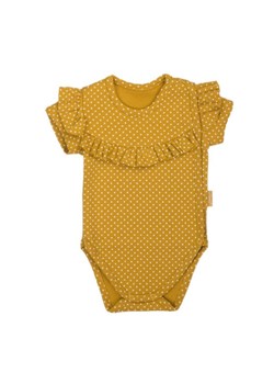 Body kopertowe z krótkim rękawem dla dziewczynki w musztardowym kolorze ze sklepu 5.10.15 w kategorii Body niemowlęce - zdjęcie 169696357