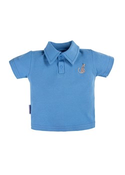 Bawełniany t-shirt NATURE z kołnierzykiem niebieski ze sklepu 5.10.15 w kategorii Koszulki niemowlęce - zdjęcie 169696439