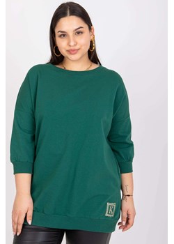 Ciemnozielona długa bluzka plus size Odile ze sklepu 5.10.15 w kategorii Bluzki damskie - zdjęcie 169696497