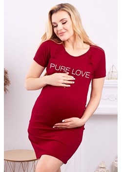 Bawełniana koszlula nocna dla kobiet w ciąży i karmiących - bordowa ze sklepu 5.10.15 w kategorii Bielizna ciążowa - zdjęcie 169696508