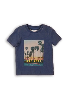 Bawełniany t-shirt chłopięcy z palmami - granatowy ze sklepu 5.10.15 w kategorii Koszulki niemowlęce - zdjęcie 169696557
