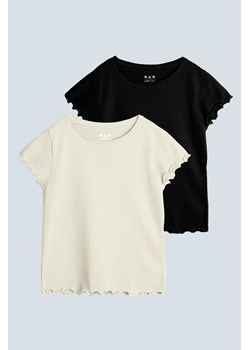 T-shirty dziewczęce w prążki - czarny i ecru - Limited Edition ze sklepu 5.10.15 w kategorii Bluzki dziewczęce - zdjęcie 169696599