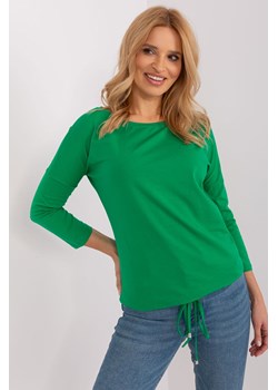 Zielona bluzka z rękawem 3/4 BASIC FEEL GOOD ze sklepu 5.10.15 w kategorii Bluzki damskie - zdjęcie 169696618