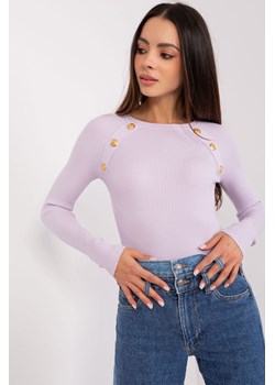 Jasnofioletowy dopasowany sweter damski klasyczny ze sklepu 5.10.15 w kategorii Swetry damskie - zdjęcie 169696859