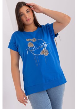 Ciemnoniebieska bluzka plus size bawełniana ze sklepu 5.10.15 w kategorii Bluzki damskie - zdjęcie 169696907