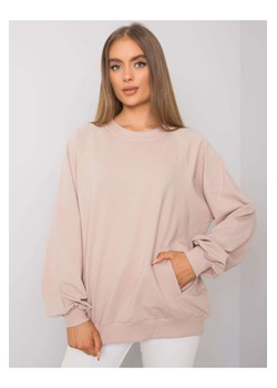 Bluza dresowa damska z kieszeniami - beżowa ze sklepu 5.10.15 w kategorii Bluzy damskie - zdjęcie 169696955
