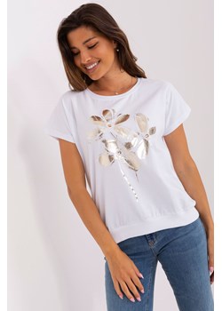 Biała bawełniana damska bluzka z nadrukiem RUE PARIS ze sklepu 5.10.15 w kategorii Bluzki damskie - zdjęcie 169697025