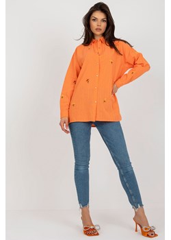 Pomarańczowa koszula oversize z kołnierzem ze sklepu 5.10.15 w kategorii Koszule damskie - zdjęcie 169697047