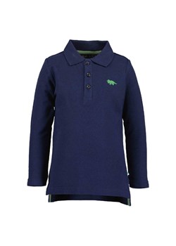 Granatowa bawełniana bluzka chłopięca z kołnierzykiem ze sklepu 5.10.15 w kategorii T-shirty chłopięce - zdjęcie 169697359