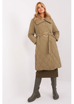 Khaki długa kurtka zimowa z pikowaniem ze sklepu 5.10.15 w kategorii Kurtki damskie - zdjęcie 169697416