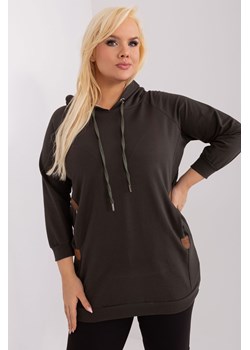 Bawełniana bluza plus size ciemny khaki ze sklepu 5.10.15 w kategorii Bluzy damskie - zdjęcie 169697485