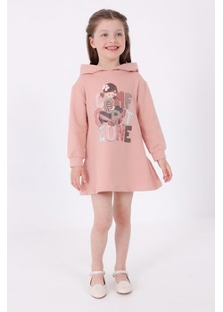 Bawełniana sukienka dziewczęca we wzory różowa ze sklepu 5.10.15 w kategorii Sukienki niemowlęce - zdjęcie 169697599