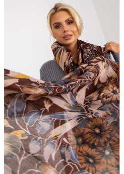 Brązowa wzorzysta chusta z bawełny ze sklepu 5.10.15 w kategorii Szaliki i chusty damskie - zdjęcie 169697606