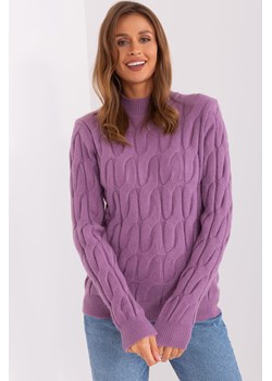 Damski sweter z warkoczami fioletowy ze sklepu 5.10.15 w kategorii Swetry damskie - zdjęcie 169697835