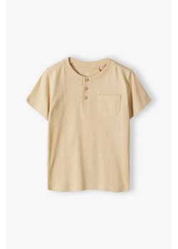 Beżowy t-shirt dla chłopca - Max&Mia ze sklepu 5.10.15 w kategorii T-shirty chłopięce - zdjęcie 169697867