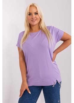 Jasnofioletowa bluzka plus size z bawełny ze sklepu 5.10.15 w kategorii Bluzki damskie - zdjęcie 169697929
