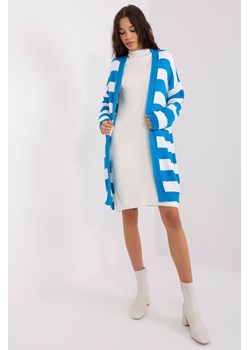 Niebiesko-biały luźny kardigan paski ze sklepu 5.10.15 w kategorii Swetry damskie - zdjęcie 169697958