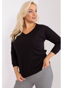 Damska bluzka plus size z naszywką czarny ze sklepu 5.10.15 w kategorii Bluzki damskie - zdjęcie 169698075