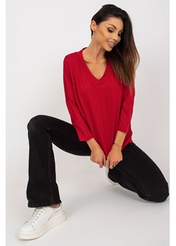 Czerwona damska bluzka basic z rękawem 3/4 ze sklepu 5.10.15 w kategorii Bluzki damskie - zdjęcie 169698458
