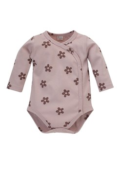 Body niemowlęce rozpinane z długim rękawem różowe w kwiatki ze sklepu 5.10.15 w kategorii Body niemowlęce - zdjęcie 169698516
