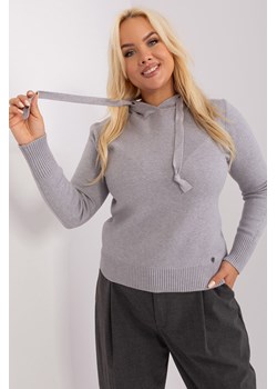 Sweter damski plus size z wiskozą szary ze sklepu 5.10.15 w kategorii Swetry damskie - zdjęcie 169698766