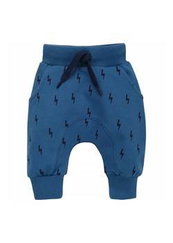 Spodnie dresowe niemowlęce we wzorki granatowe ze sklepu 5.10.15 w kategorii Spodnie i półśpiochy - zdjęcie 169698948